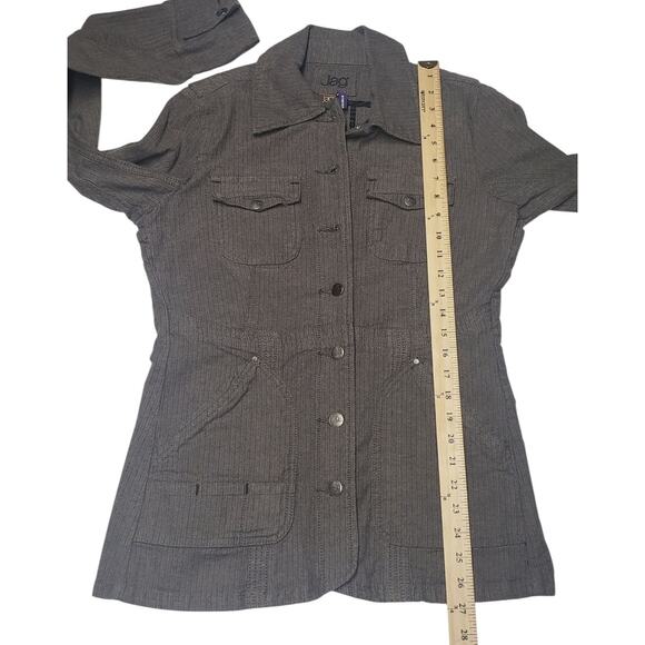 Jag Women’s Stretch Denim Jacket M | Gray Herringbone Blazer Style | Casual Chic - Picture 4 of 11